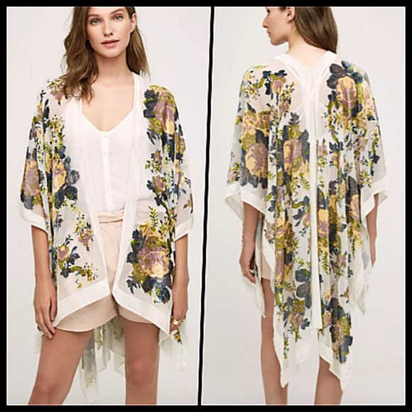Anthropologie Accessories - Anthropologie Terceira Floral Velvet Kimono